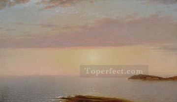 John Frederick Kensett Painting - Sunset Luminism seascape John Frederick Kensett